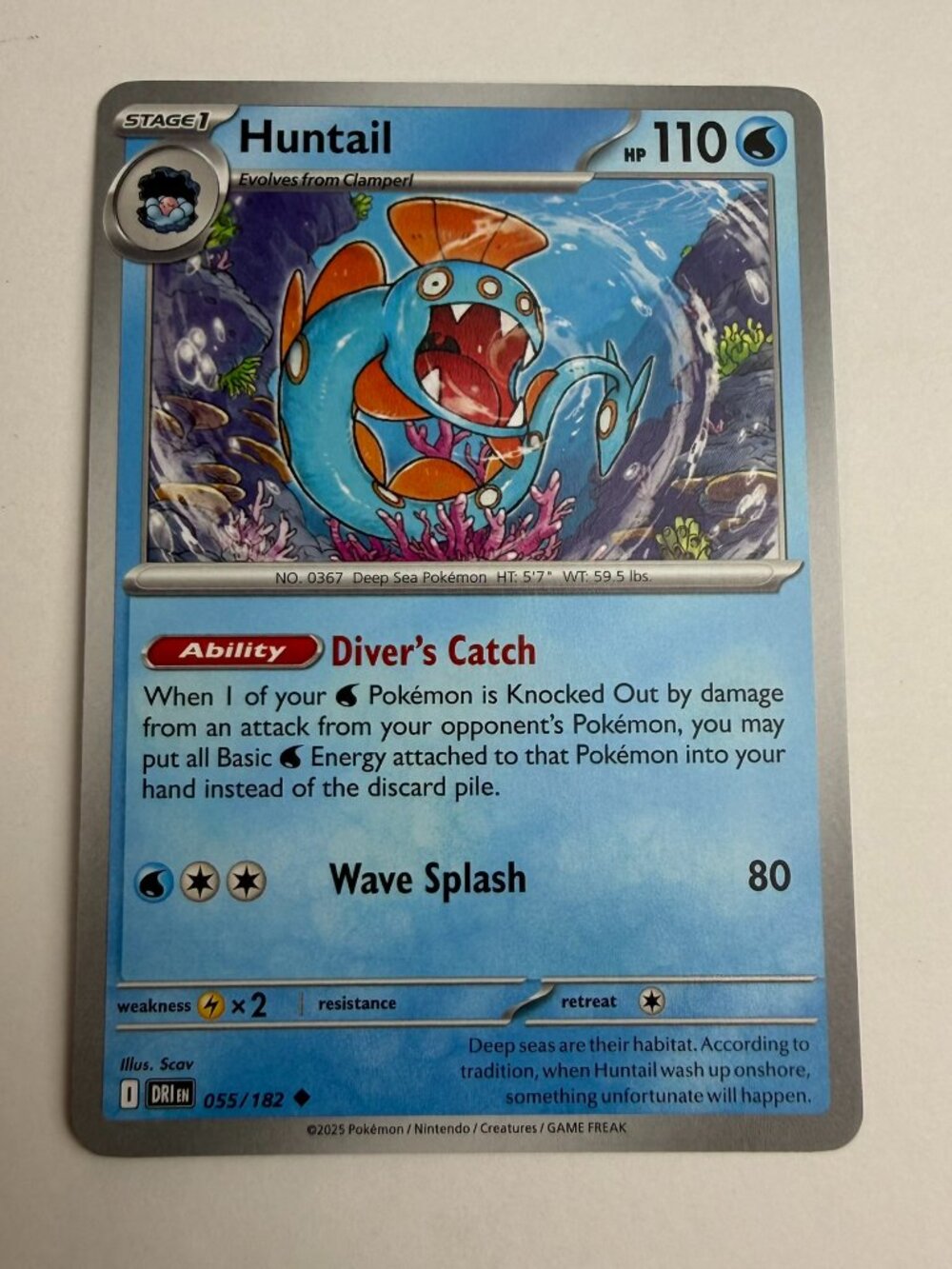Huntail 055/182 Uncommon Destined Rivals Pokemon Near Mint